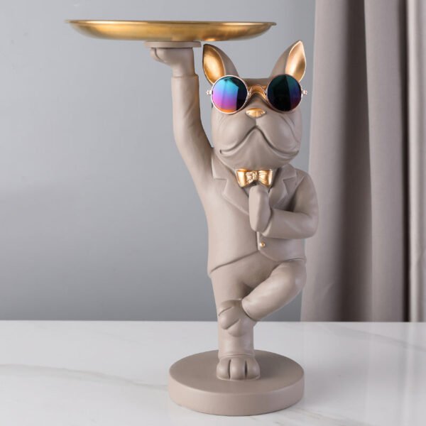 Best Kungfu Bulldog | Grey | Stylish Resin Decor