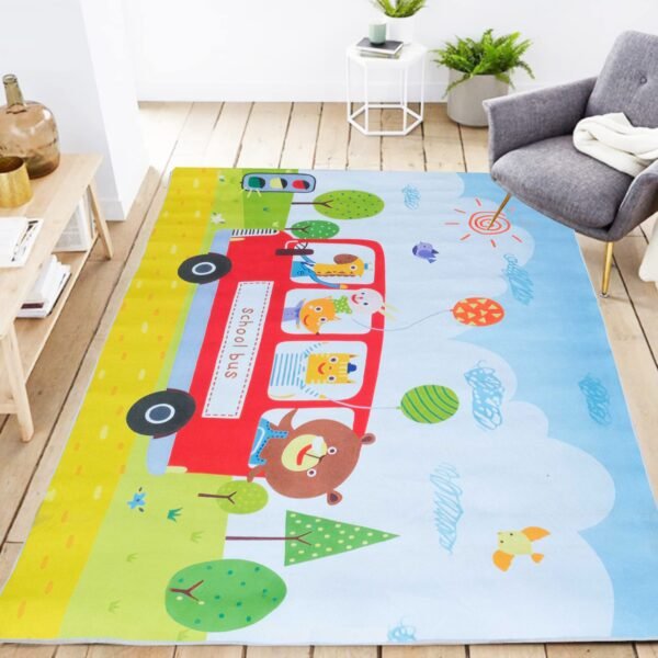My School Bus Crystal Velvet Rug - 150*200cm