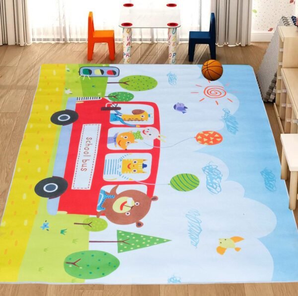 My School Bus Crystal Velvet Rug - 150*200cm