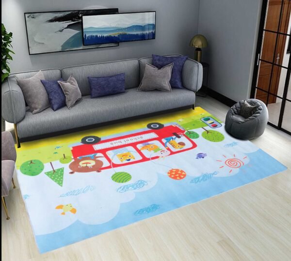 My School Bus Crystal Velvet Rug - 150*200cm