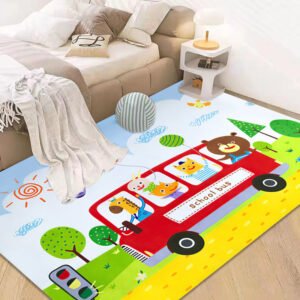 My School Bus Rug – 150 x 200cm | Soft | Durable | Fun