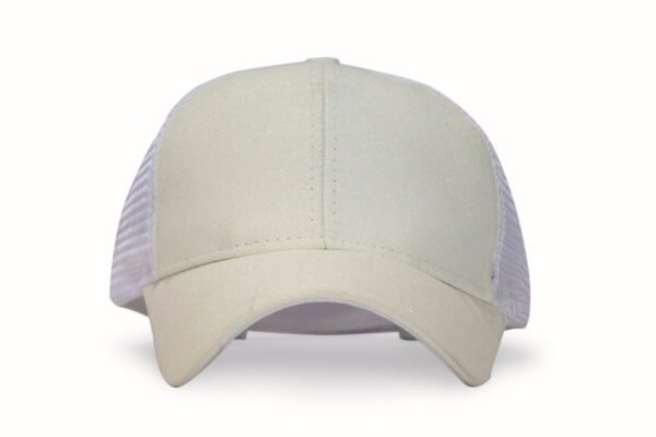 Best Baseball Ponytail Cap | White/Silver Glitter | Trendy Fit