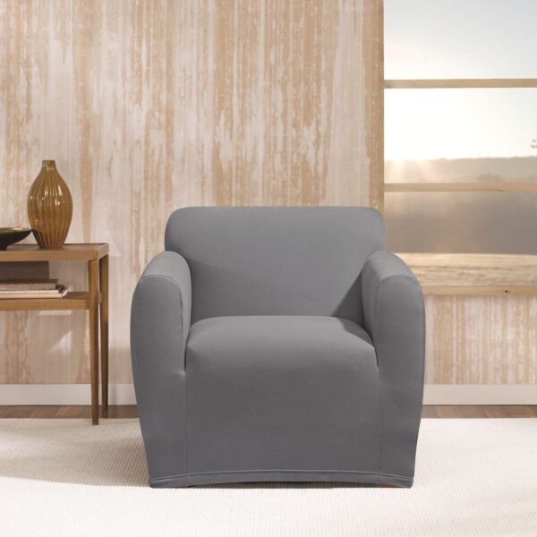 Fine Living Velvet Single Couch Cover - Light Grey