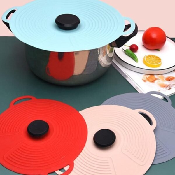 Silicone Pot Cover Spill Stopper Lid - M