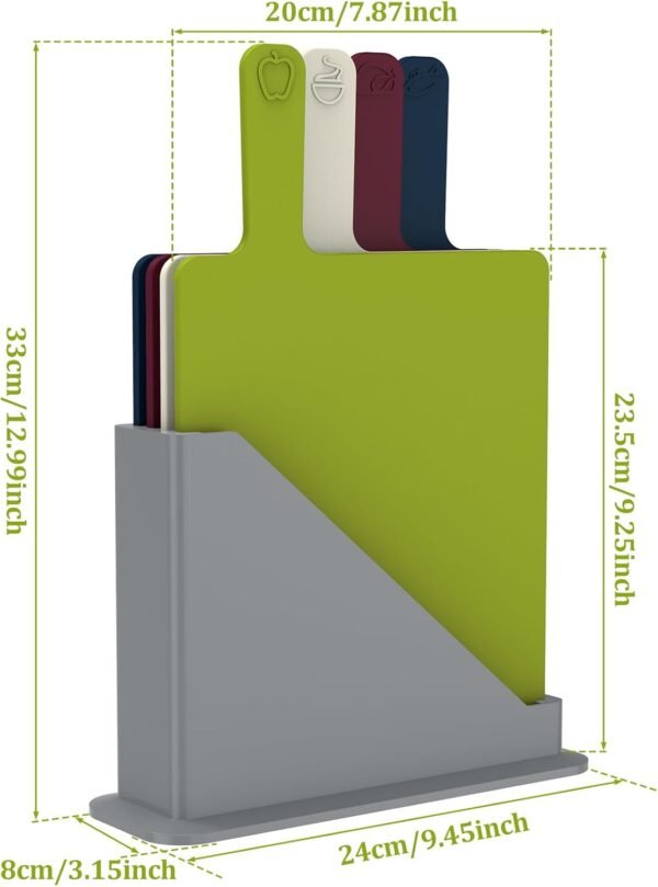 4pcs Kitchen Knife Cutting Board Set with Stand