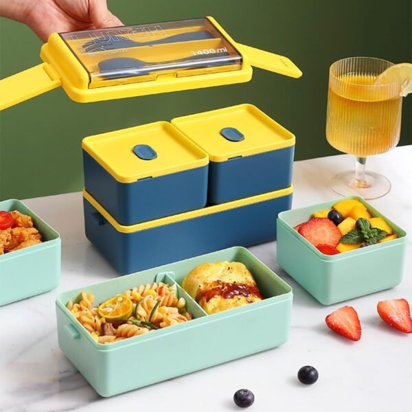 MealStash Lunch Box - Blue/ Yellow - Fine Living