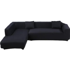 Best Fine Living L Shape Couch Cover | Black | Elegant Fit