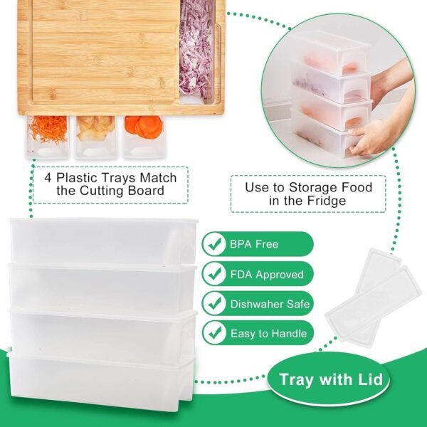Three drawers Bamboo Choppinng Board - Fine Living