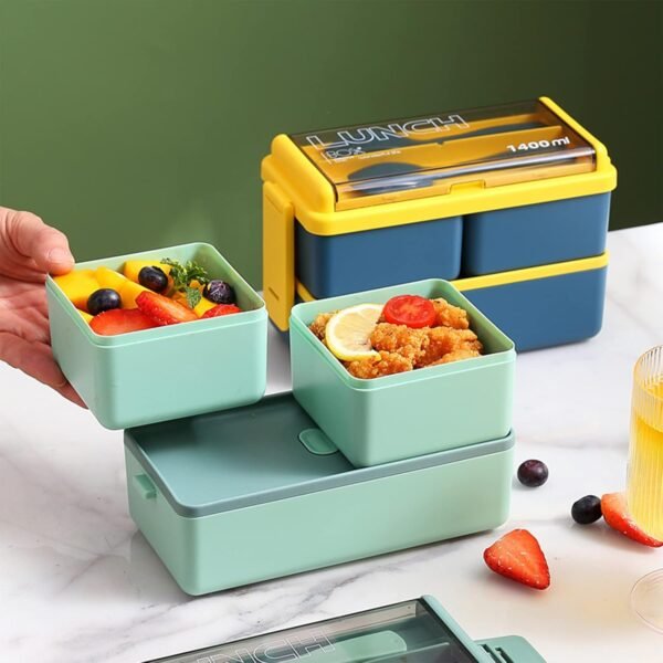 MealStash Lunch Box - Blue/ Yellow - Fine Living