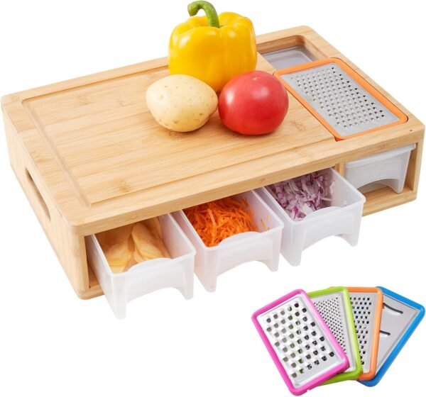 Three drawers Bamboo Choppinng Board - Fine Living