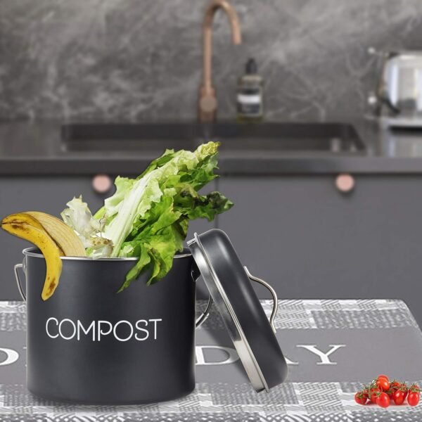 Embossed Compost Bin - Black