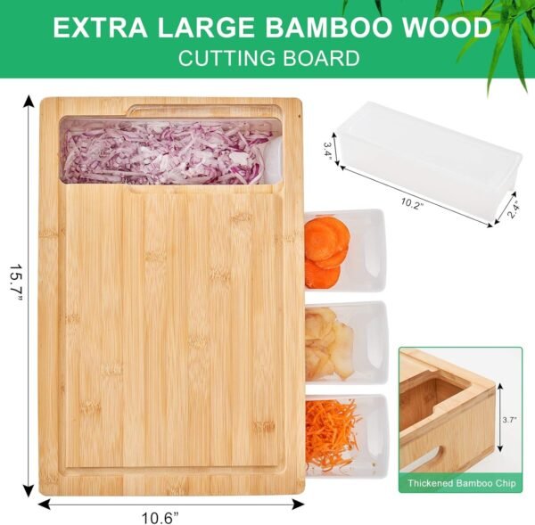 Three drawers Bamboo Choppinng Board - Fine Living