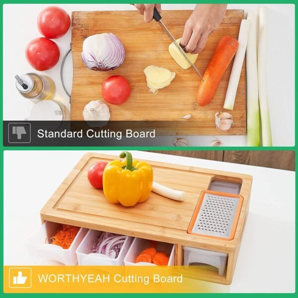 Three drawers Bamboo Choppinng Board - Fine Living