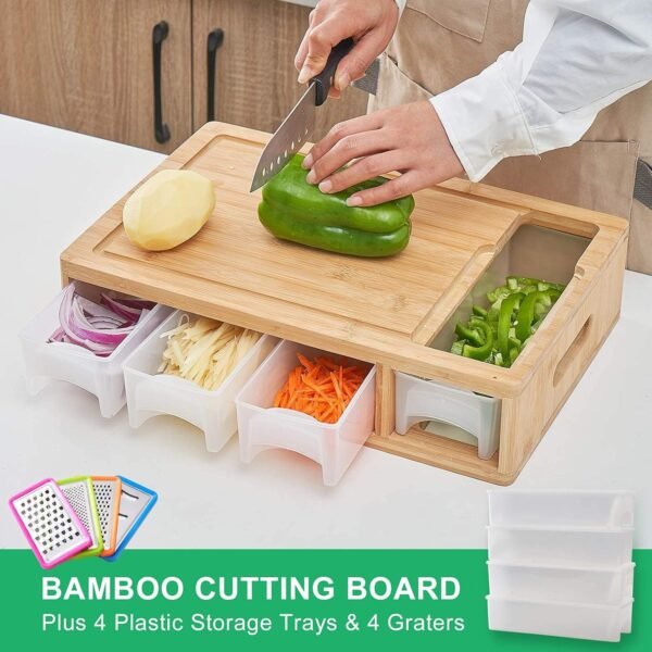 Three drawers Bamboo Choppinng Board - Fine Living