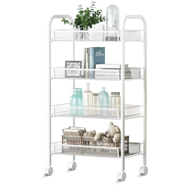 Fine Living Limber 4 Layer Trolley - White