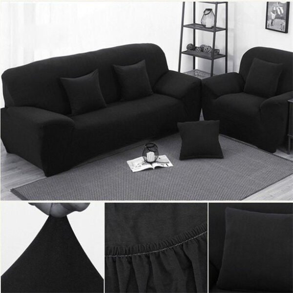 Fine Living L Shape Couch Cover - Black