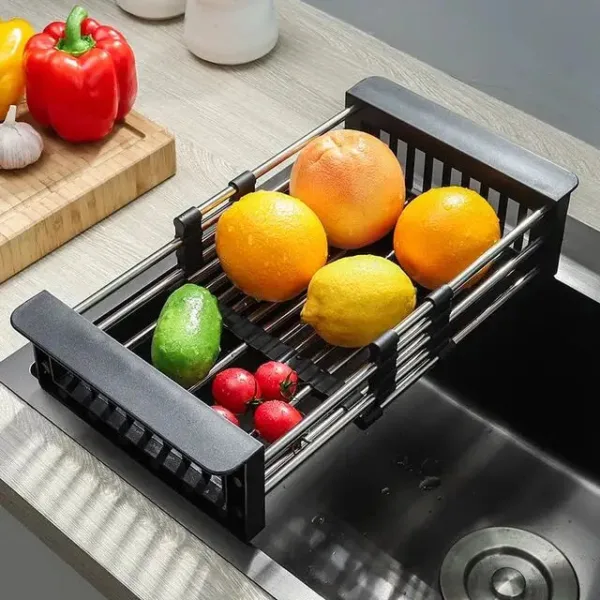 Fine Living - Extended Over Sink Drainer - Black