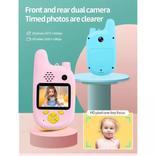 Walkie Talkie Action Camera 1080P - Pink