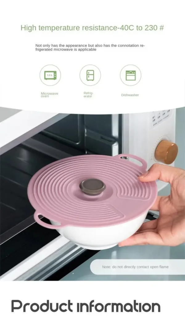 Silicone Pot Cover Spill Stopper Lid - L