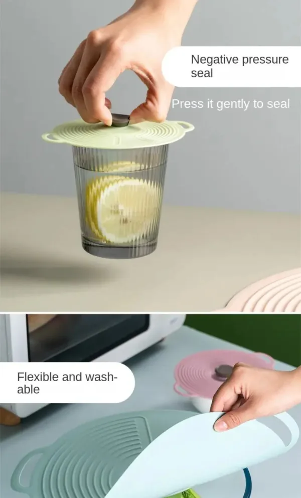 Silicone Pot Cover Spill Stopper Lid - M