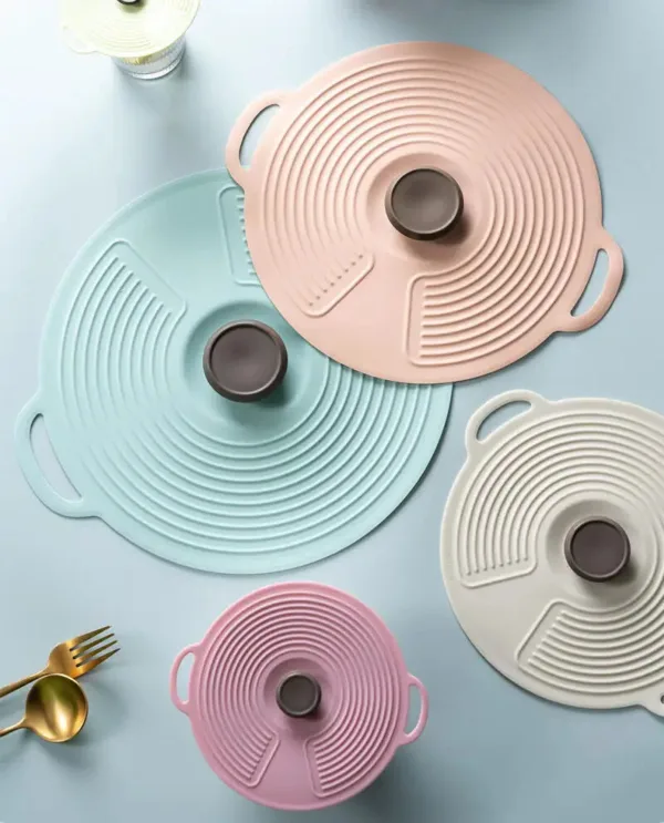 Silicone Pot Cover Spill Stopper Lid - M