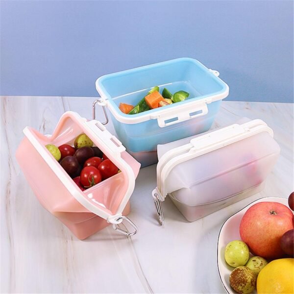 Silicone Foldable Food Storage Bag-Blue
