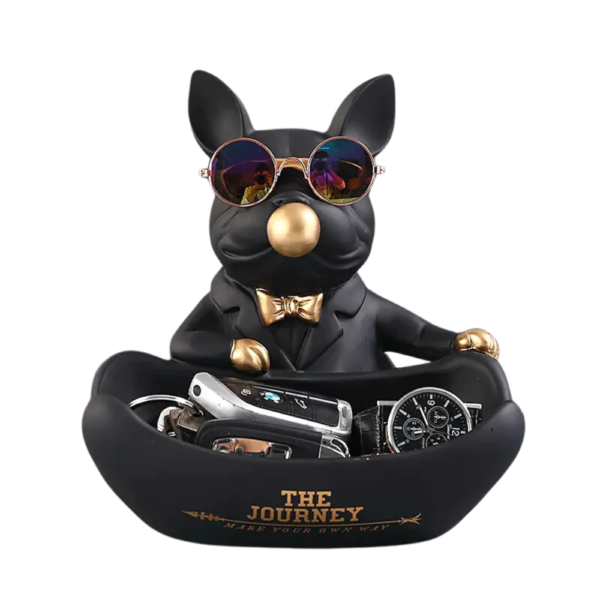 Bulldog with Mini Bowl - Black