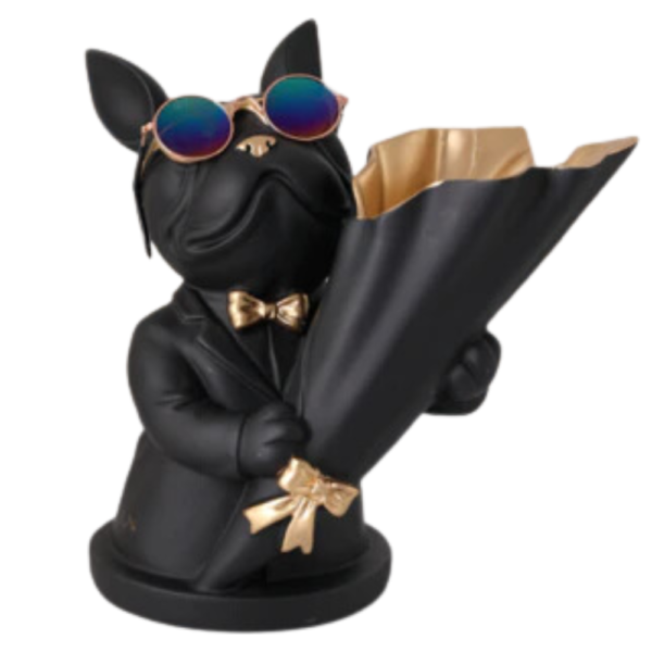 Bulldog Vase - Black