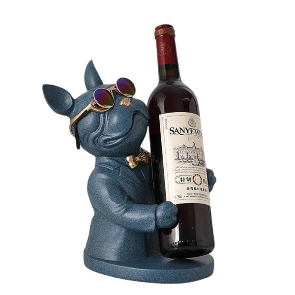 Bulldog Wine Holder - Blue