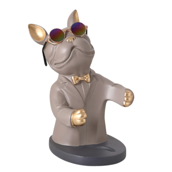 Bulldog Wine Holder -Grey