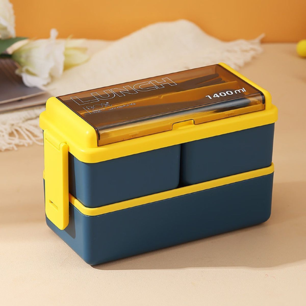 MealStash Lunch Box - Blue/ Yellow - Fine Living