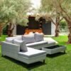 Rattan Cyprus Corner Patio Set - Grey