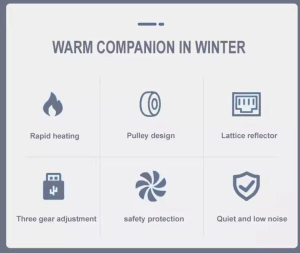 WarmWave Blue Flame Folding Heater - White