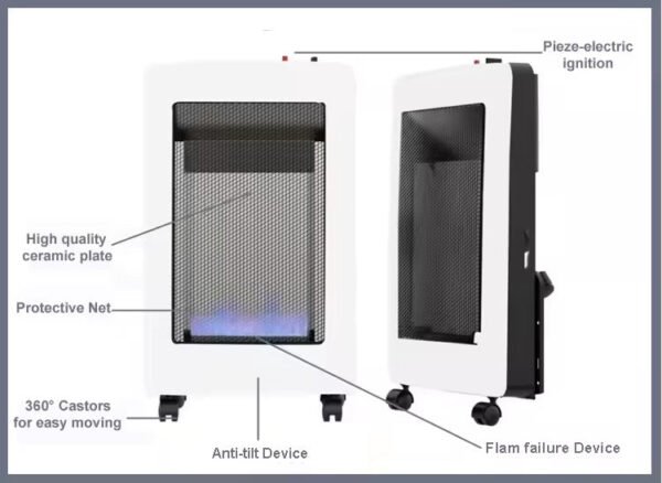 WarmWave Blue Flame Folding Heater - White