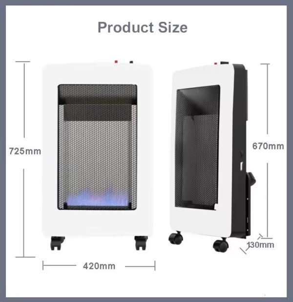 WarmWave Blue Flame Folding Heater - White