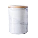 New Alabaster Canister – Brass & White | Elegant | 14cm