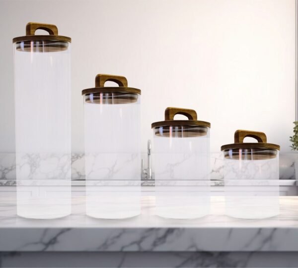 Jar with Acacia Handle Lid - 1400ml - 10 x 20cm