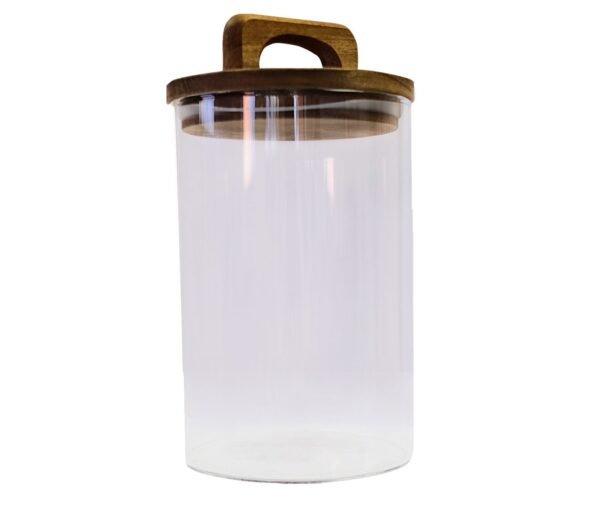 Jar with Acacia Handle Lid - 1000ml - 10 x 15cm