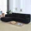 Fine Living L Shape Couch Cover - Black