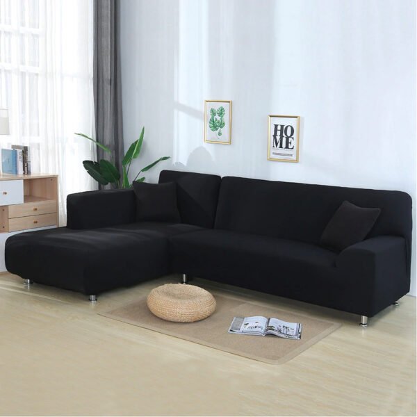 Fine Living L Shape Couch Cover - Black