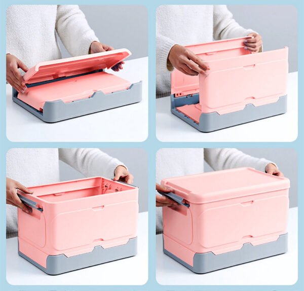 Foldable Storage Clip Box Small - Pink | Stylish & Handy
