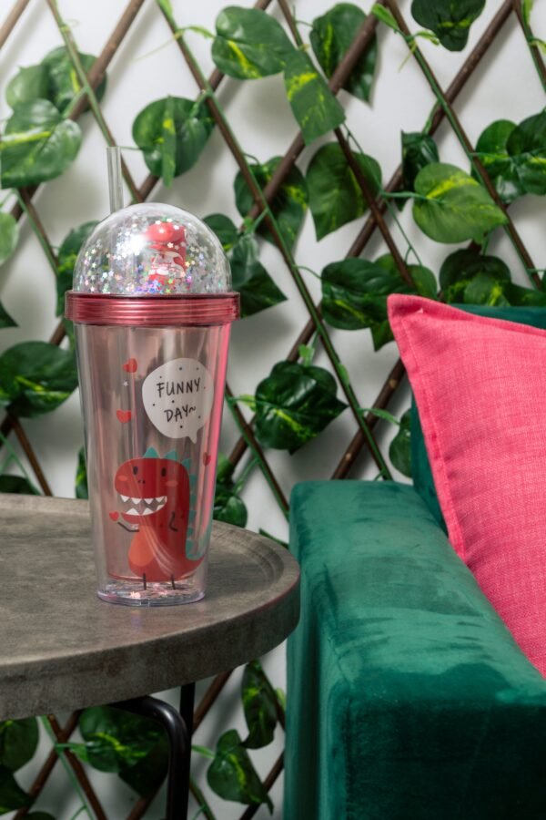 Dino Water Bottle - Sunset Pink