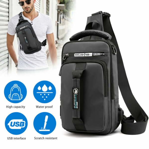 USB Charging Compact Bag - Black