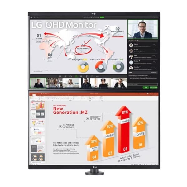 LG 27" QHD Dual Ergo QHD Monitor with USB Type-C, Daisy Chain