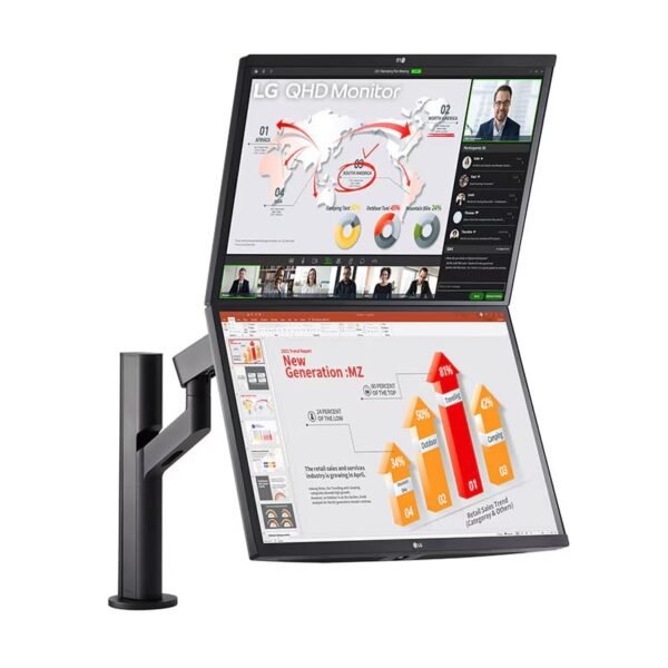 LG 27" QHD Dual Ergo QHD Monitor with USB Type-C, Daisy Chain