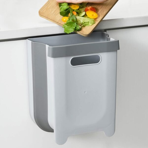 Space Saver Collapsible Trash Bin - Grey