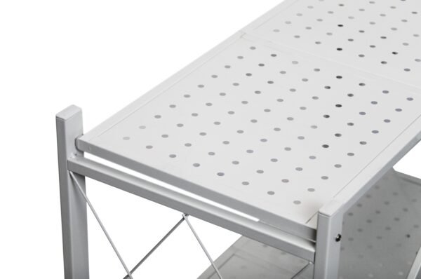 Fine Living Foldable Storage rack-White Metal 3 Layer