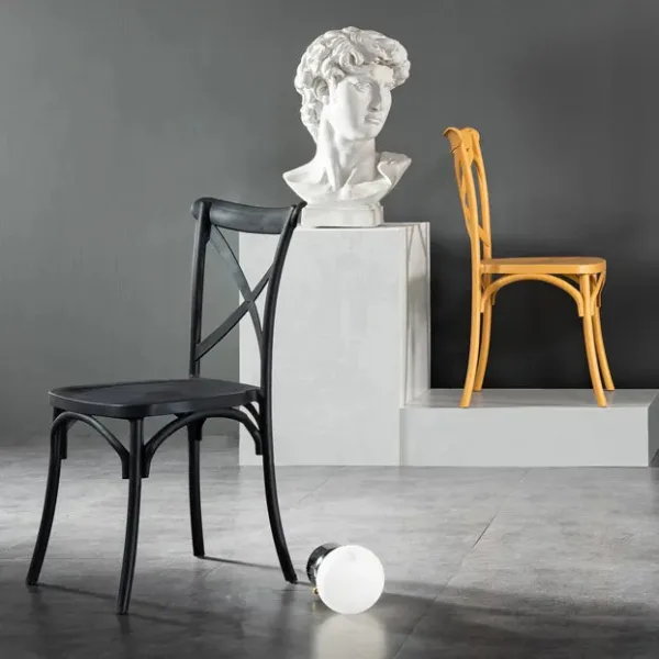 Cross Back Dining Chair - Brown - Fine Living