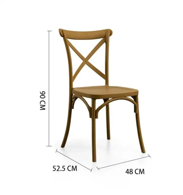 Cross Back Dining Chair - Brown - Fine Living