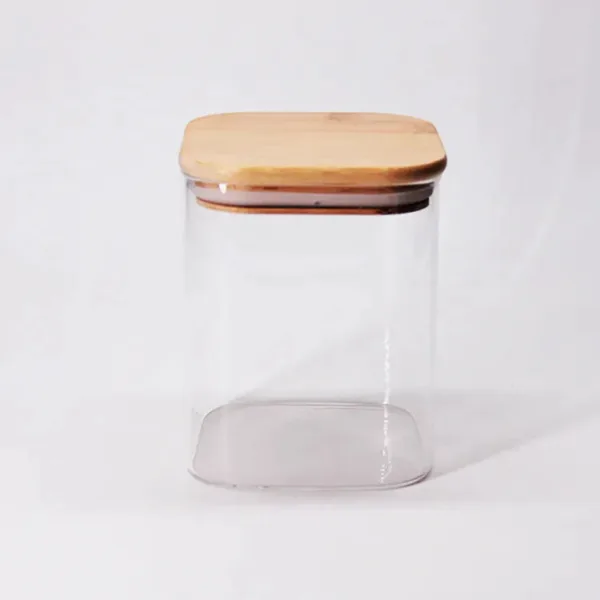Pristine Bamboo Lid Glass Jar XL 1L Fine Living
